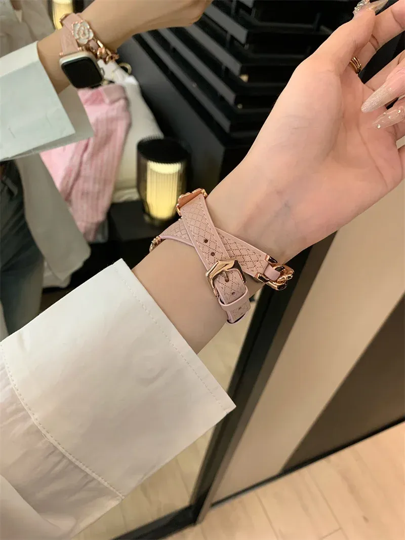 Bracelet cuir double tour femme luxe 38 à 49 mm