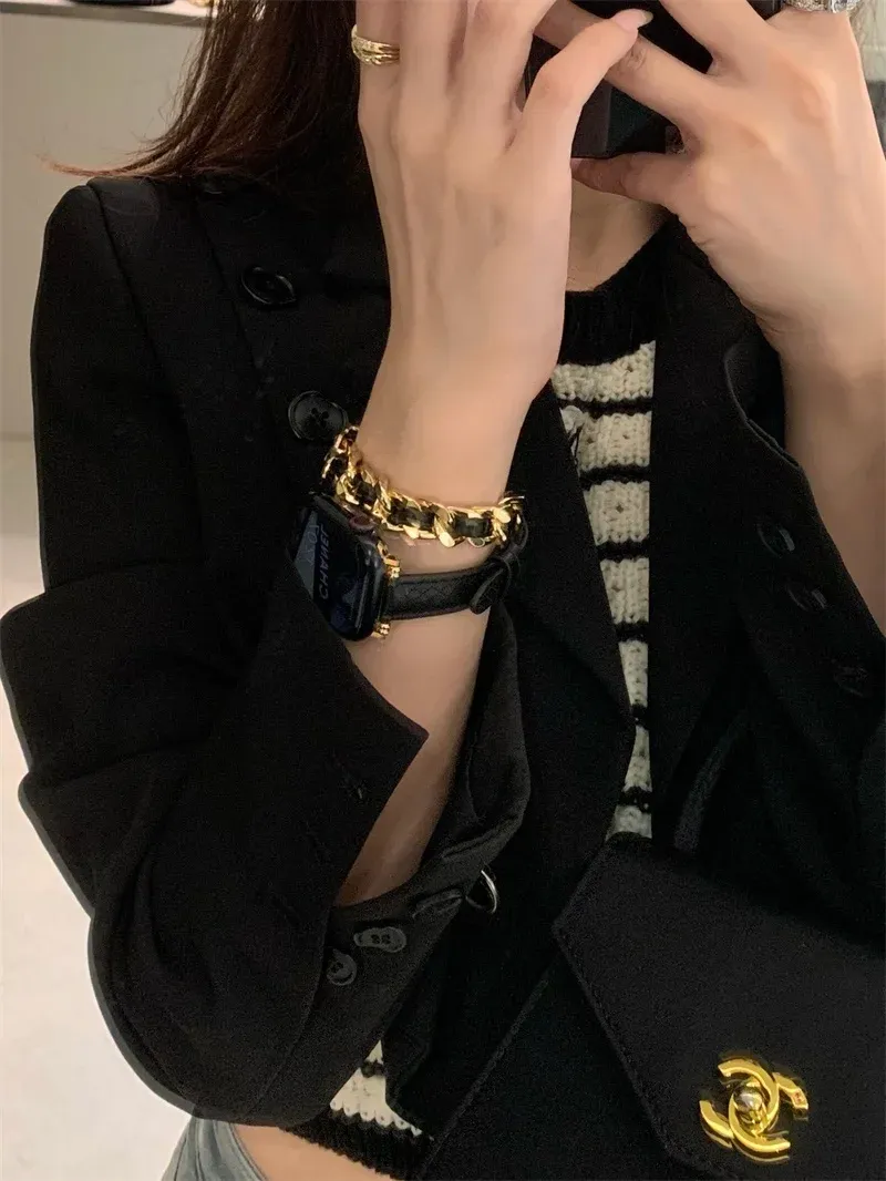 Bracelet cuir double tour femme luxe 38 à 49 mm