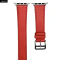 Bracelet cuir double tour fin 38 à 49 mm Apple Watch – Couleur du bracelet Capucine
