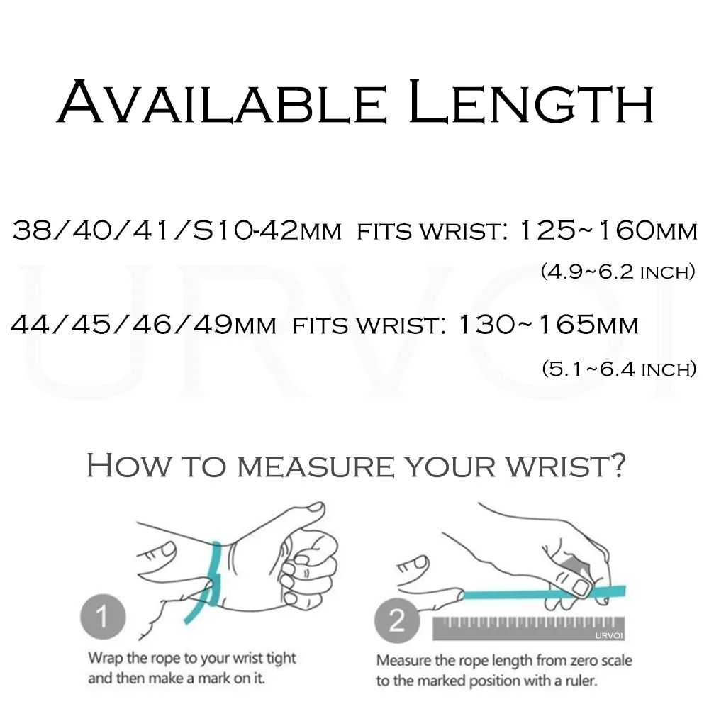 Bracelet cuir double tour fin 38 à 49 mm Apple Watch