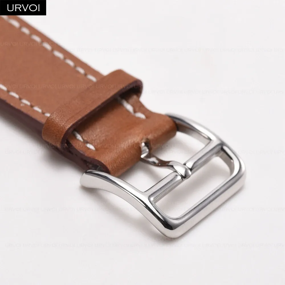 Bracelet cuir double tour fin 38 à 49 mm Apple Watch