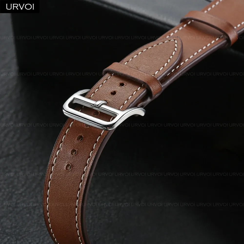 Bracelet cuir double tour fin 38 à 49 mm Apple Watch