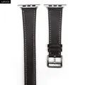 Bracelet cuir double tour fin 38 à 49 mm Apple Watch – Couleur du bracelet Ebony