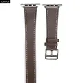 Bracelet cuir double tour fin 38 à 49 mm Apple Watch – Couleur du bracelet Etoupe