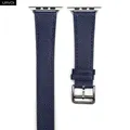 Bracelet cuir double tour fin 38 à 49 mm Apple Watch – Couleur du bracelet Midnigth blue