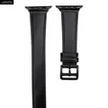 Bracelet cuir double tour fin 38 à 49 mm Apple Watch – Couleur du bracelet Noir Black