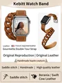 Bracelet cuir double tour gourmette pour Apple Watch 40 à 46 mm – 1