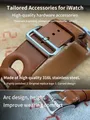 Bracelet cuir double tour gourmette pour Apple Watch 40 à 46 mm – 4