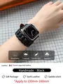 Bracelet cuir double tour gourmette pour Apple Watch 40 à 46 mm – Couleur du bracelet Black