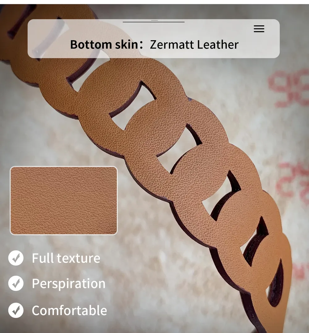 Bracelet cuir double tour gourmette pour Apple Watch 40 à 46 mm