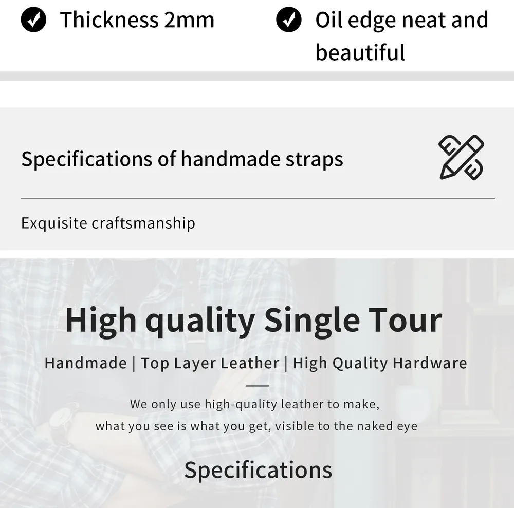 Bracelet cuir double tour gourmette pour Apple Watch 40 à 46 mm