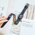 Bracelet cuir double tour pour Apple Watch 38 à 46 mm – Couleur du bracelet Black