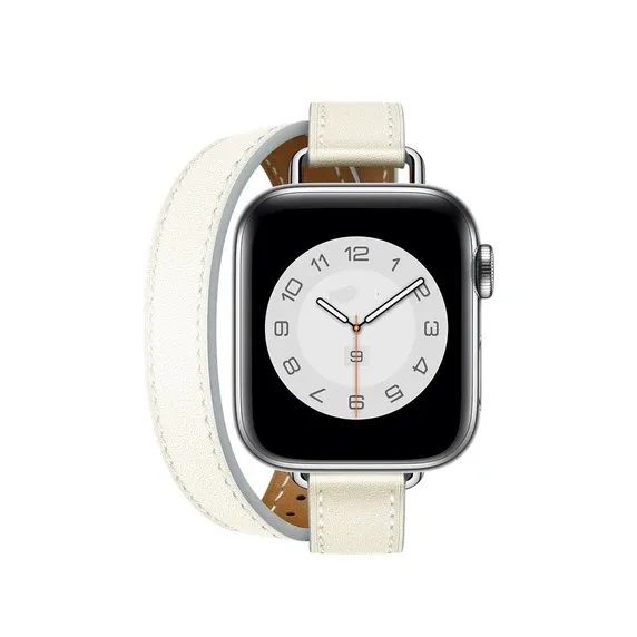 Bracelet cuir double tour pour Apple Watch 38 à 46 mm