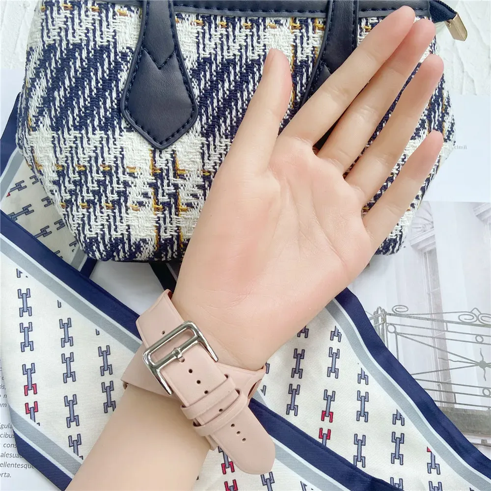 Bracelet cuir double tour pour Apple Watch 38 à 46 mm