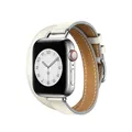 Bracelet cuir double tour pour Apple Watch 38 à 46 mm – Couleur du bracelet Double White