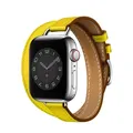 Bracelet cuir double tour pour Apple Watch 38 à 46 mm – Couleur du bracelet Double Yellow