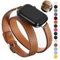 Bracelet cuir double tour pour Apple Watch 38 à 49 mm – 2