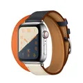 Bracelet cuir double tour pour Apple Watch 38 à 49 mm – Couleur du bracelet BEIGE (1)
