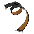Bracelet cuir double tour pour Apple Watch 38 à 49 mm – Couleur du bracelet black