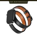 Bracelet cuir double tour pour Apple Watch 38 à 49 mm – Couleur du bracelet black