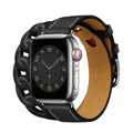 Bracelet cuir double tour pour Apple Watch 38 à 49 mm – Couleur du bracelet Black