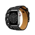 Bracelet cuir double tour pour Apple Watch 38 à 49 mm – Couleur du bracelet black