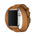 Bracelet cuir double tour pour Apple Watch 38 à 49 mm – Couleur du bracelet BLANC NOIR (4)