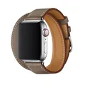 Bracelet cuir double tour pour Apple Watch 38 à 49 mm – Couleur du bracelet BLEU BLANC (6)