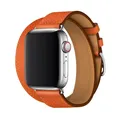 Bracelet cuir double tour pour Apple Watch 38 à 49 mm – Couleur du bracelet BLEU ROSE (3)