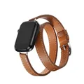 Bracelet cuir double tour pour Apple Watch 38 à 49 mm – Couleur Brun (Br)