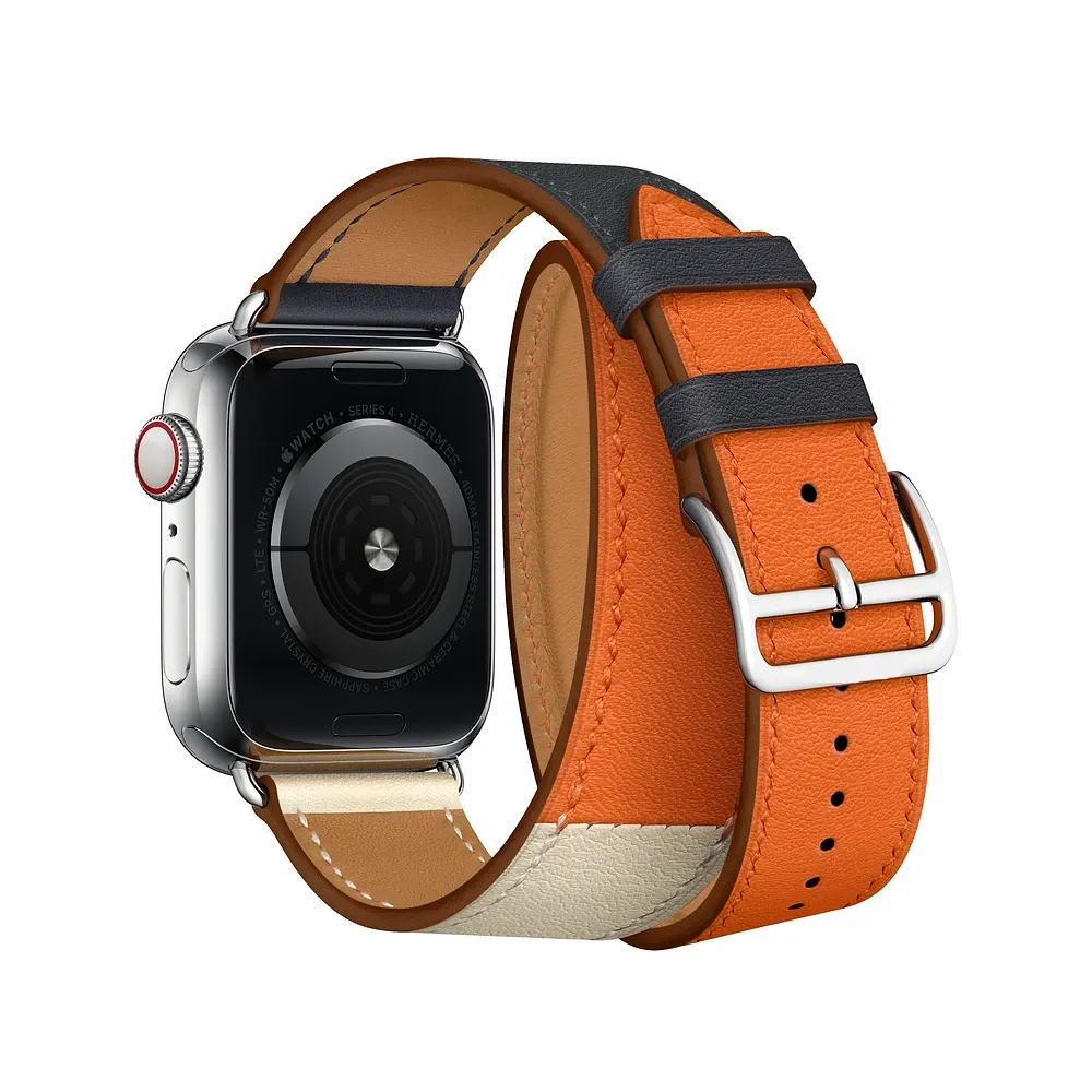 Bracelet cuir double tour pour Apple Watch 38 à 49 mm