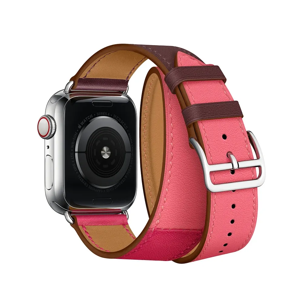 Bracelet cuir double tour pour Apple Watch 38 à 49 mm