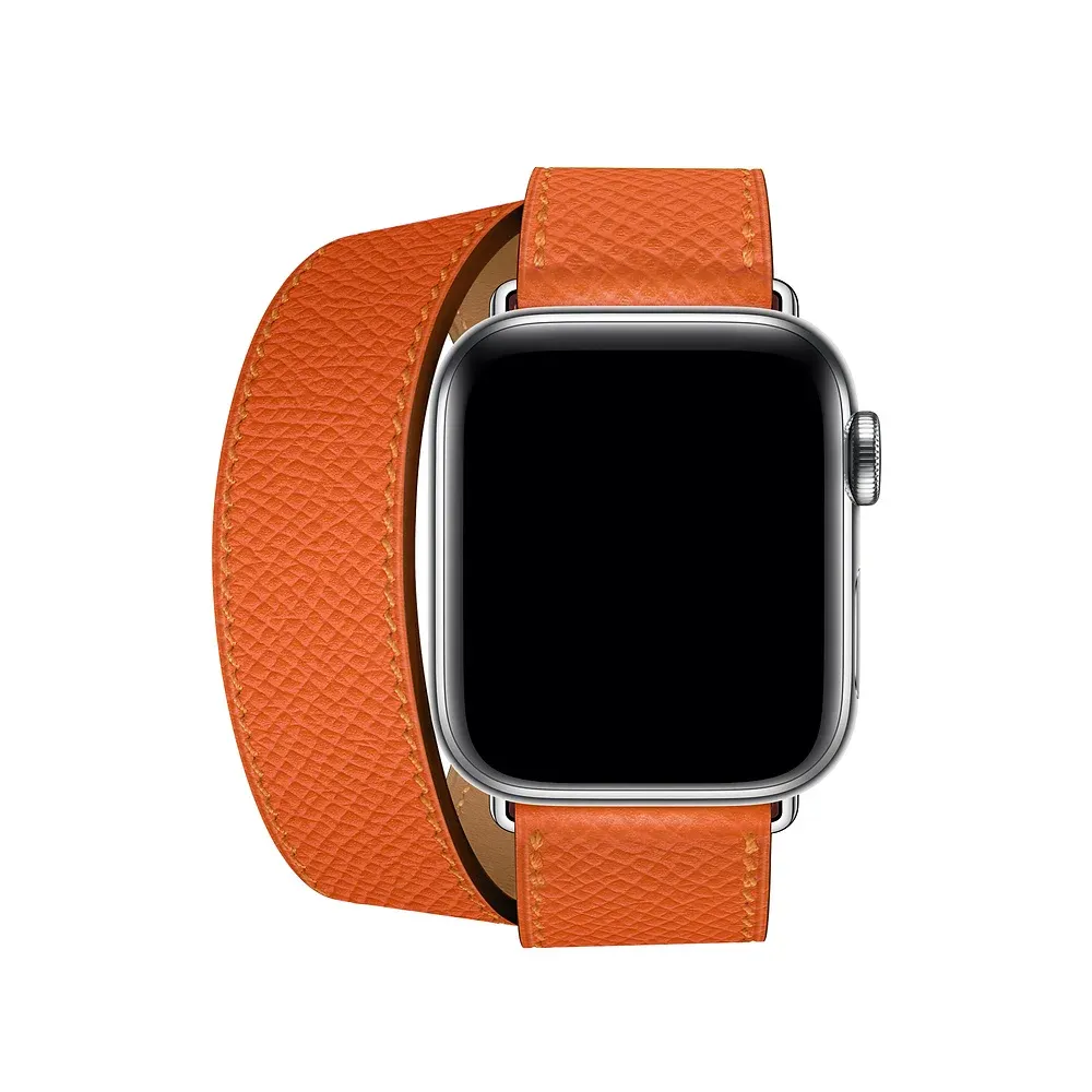Bracelet cuir double tour pour Apple Watch 38 à 49 mm