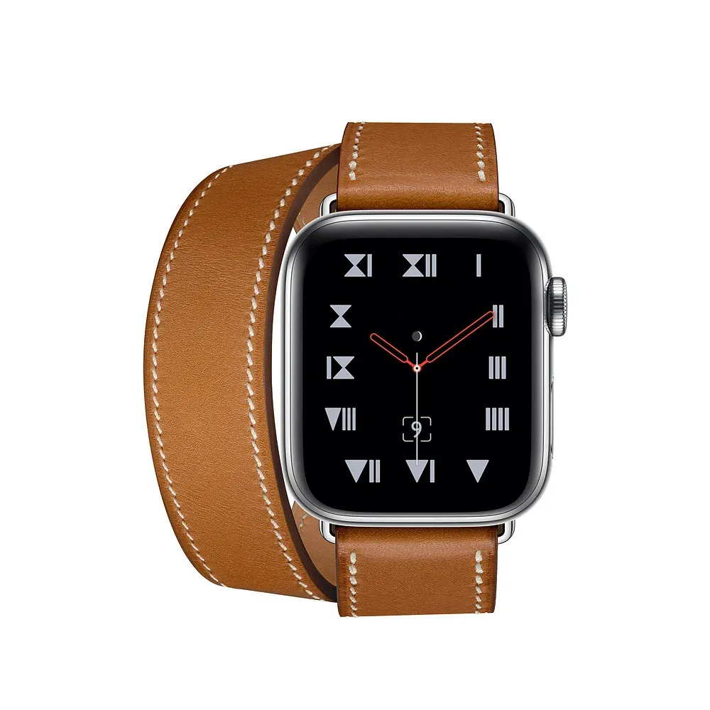 Bracelet cuir double tour pour Apple Watch 38 à 49 mm