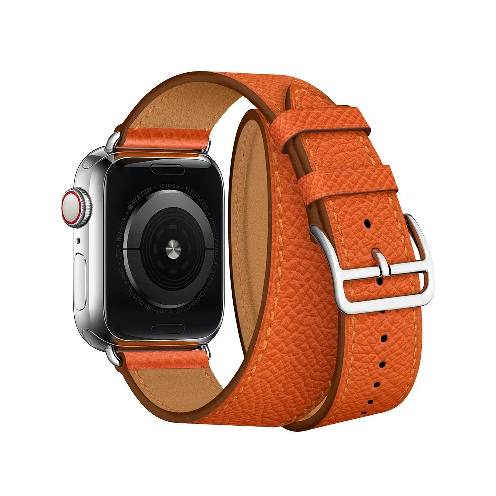 Bracelet cuir double tour pour Apple Watch 38 à 49 mm