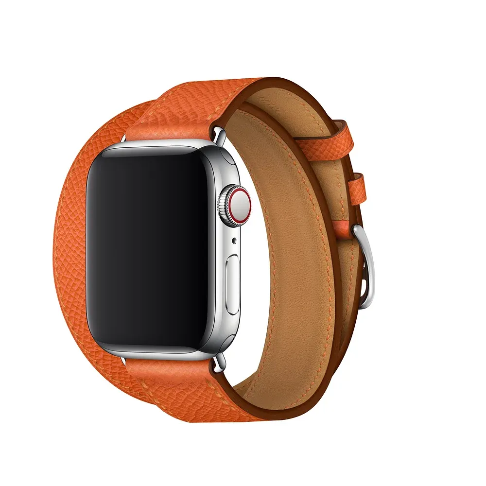 Bracelet cuir double tour pour Apple Watch 38 à 49 mm