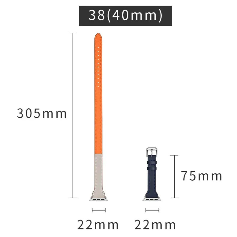 Bracelet cuir double tour pour Apple Watch 38 à 49 mm