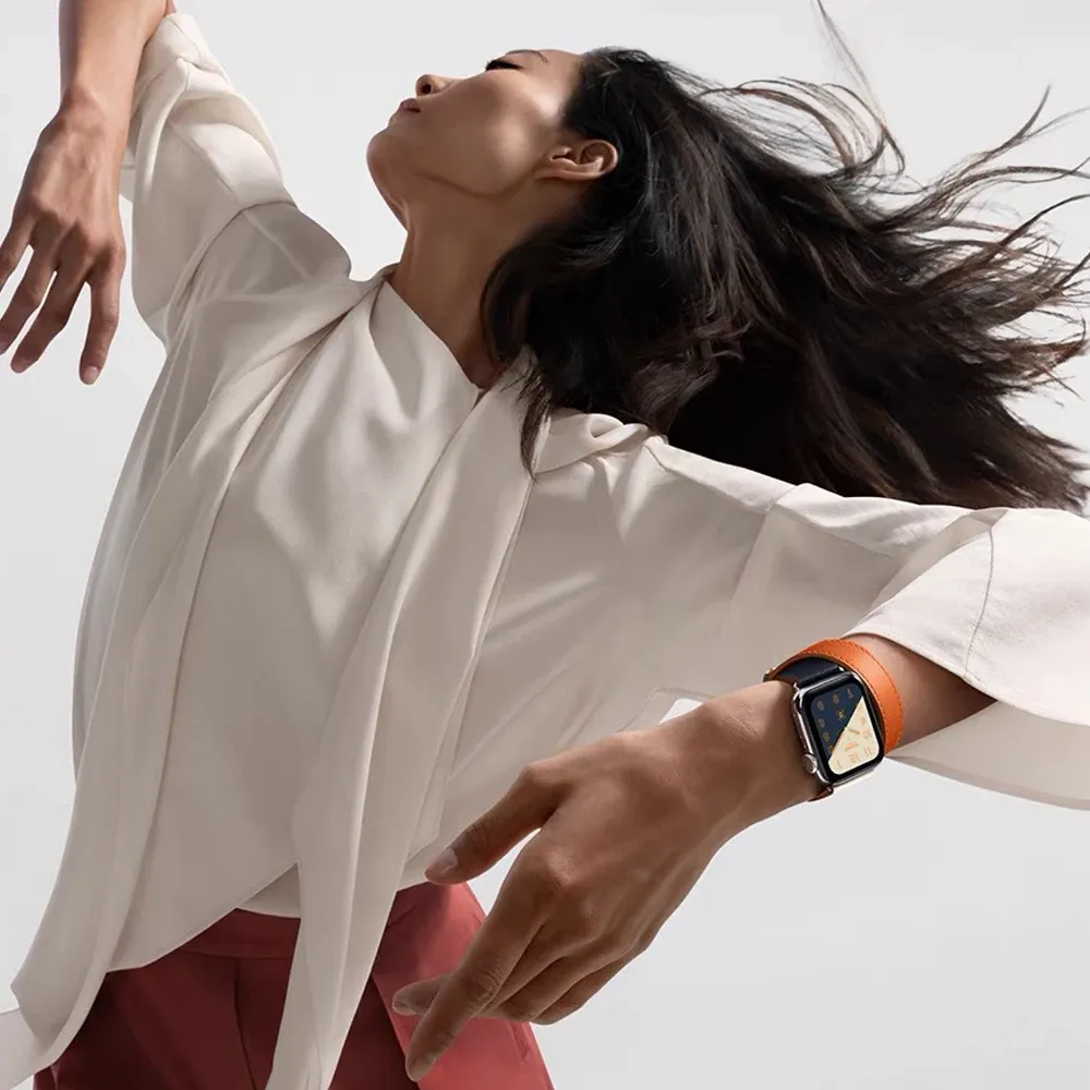 Bracelet cuir double tour pour Apple Watch 38 à 49 mm