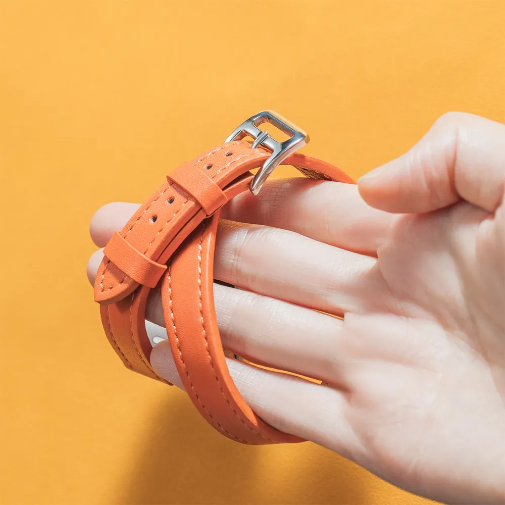 Bracelet cuir double tour pour Apple Watch 38 à 49 mm