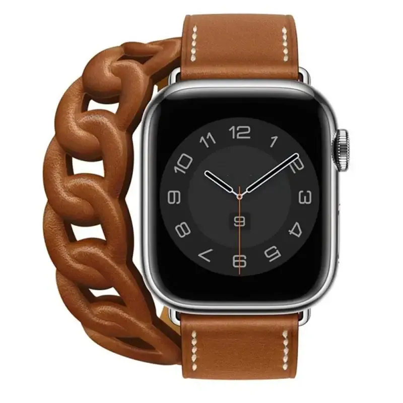 Bracelet cuir double tour pour Apple Watch 38 à 49 mm