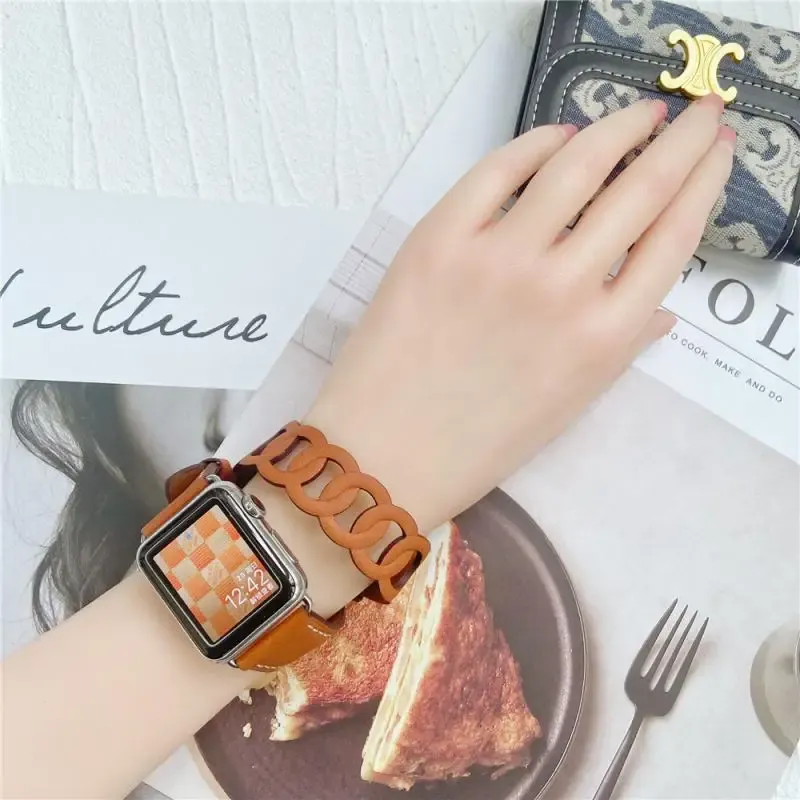Bracelet cuir double tour pour Apple Watch 38 à 49 mm