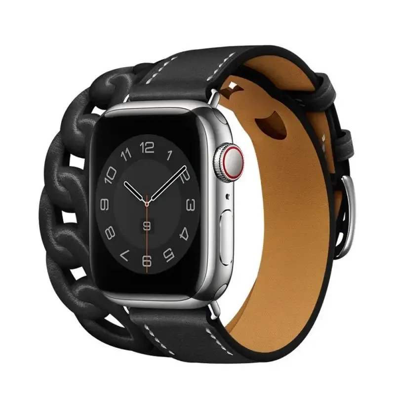 Bracelet cuir double tour pour Apple Watch 38 à 49 mm