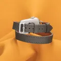 Bracelet cuir double tour pour Apple Watch 38 à 49 mm – Couleur du bracelet flaque d'olive (DH)