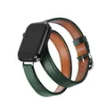 Bracelet cuir double tour pour Apple Watch 38 à 49 mm – Couleur du bracelet Green