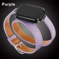 Bracelet cuir double tour pour Apple Watch 38 à 49 mm – Couleur du bracelet Lavender