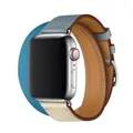 Bracelet cuir double tour pour Apple Watch 38 à 49 mm – Couleur du bracelet noir de charbon (7)