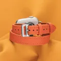 Bracelet cuir double tour pour Apple Watch 38 à 49 mm – Couleur du bracelet Orange