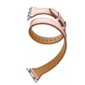 Bracelet cuir double tour pour Apple Watch 38 à 49 mm – Couleur du bracelet pink