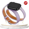 Bracelet cuir double tour pour Apple Watch 38 à 49 mm – Couleur du bracelet Purple