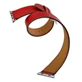 Bracelet cuir double tour pour Apple Watch 38 à 49 mm – Couleur du bracelet red